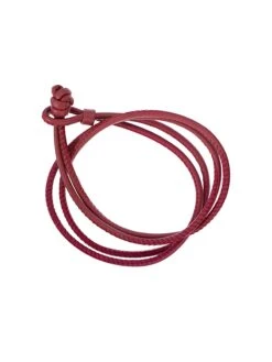 Basics Leather Bracelet Dark Red