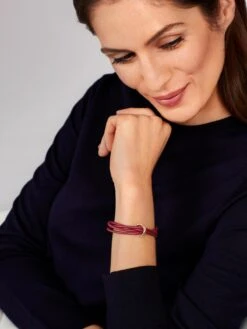 Basics Leather Bracelet Dark Red -Stellar Adorn 91AB0091 wempe 05