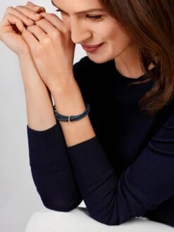 Basics Leather Bracelet Dark Blue -Stellar Adorn 91AB0093 wempe 05